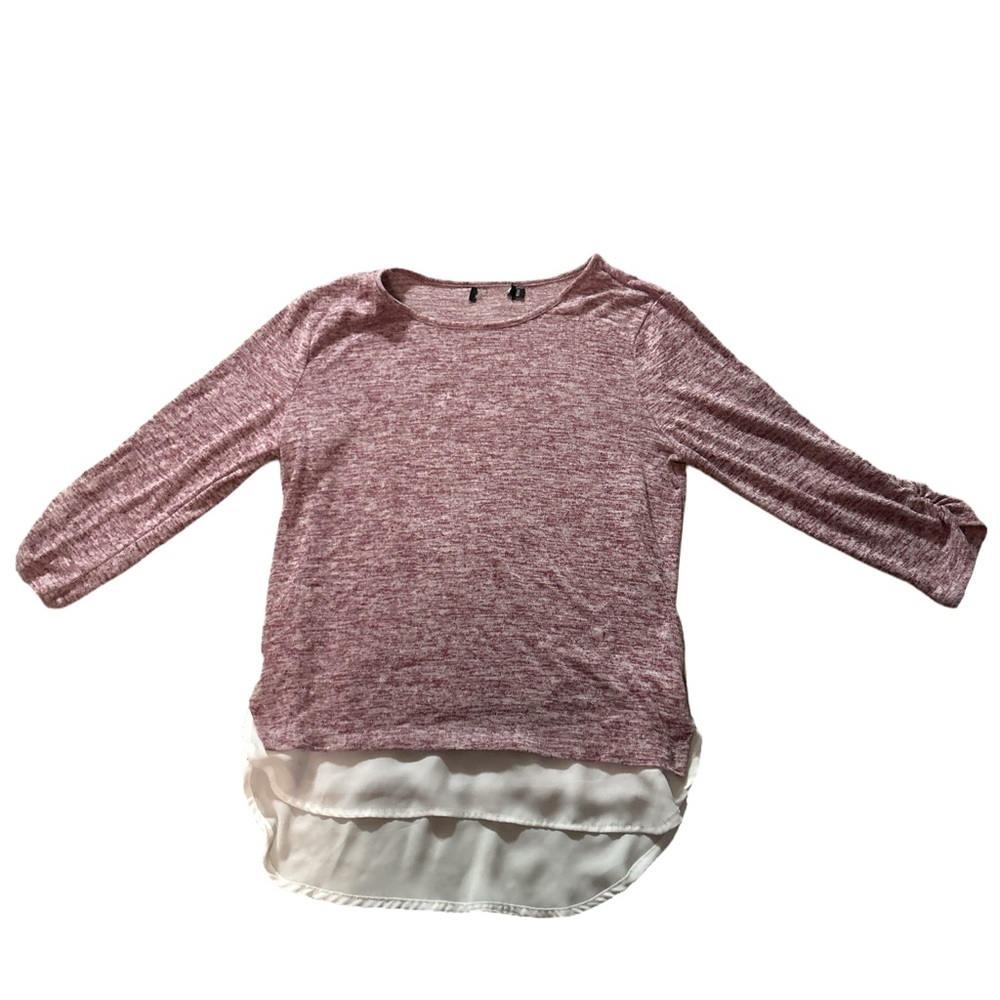 Layered Space Dye 3/4 Sleeve Top Women's Size Medium